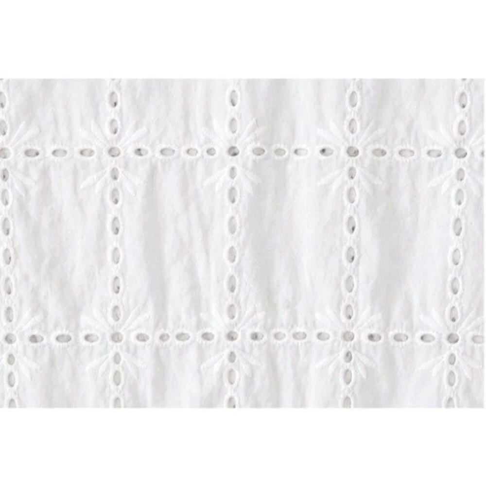 Miss Kelly 1999 White Eyelet Blouse Top Women Sz L Boho Cottagecore 1449N5 - Picture 6 of 7